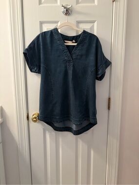 Soft Surroundings Indigo Denim V-Neck Tunic